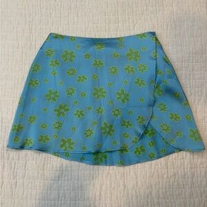 Heavy Manners Floral Blue and Green Women's Coverup Skirt. Size XS.